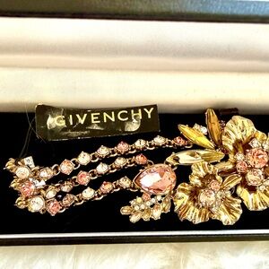 Givenchy Gold and Pink Floral bracelet